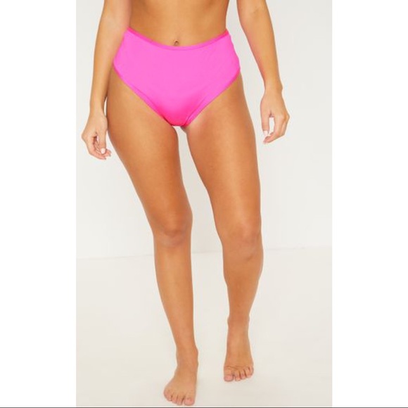 Pink Bandeau Bikini Top & High Waisted Bottom - Picture 5 of 8
